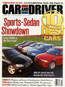 CAR & DRIVER 2001 JAN - LINGENFELTER VIPER, SUPER CARS